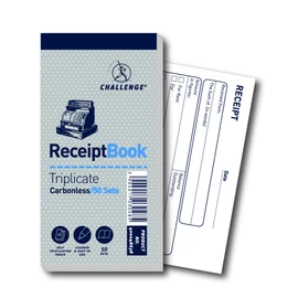 Challenge Triplicate Receipt Book, Carbonless, 50 Pages, 10 pack (140 x 170 mm)