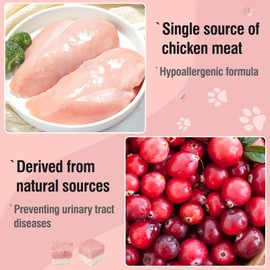 Zryoxra Freeze Dried Chicken Cat & Dog Treats with Cranberry, Natural Ingredient High Protein Training Treats or Food Topper, Rich in Antioxidants for Skin & Coat Health, Grain Free & Natural