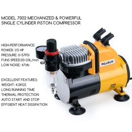 MEEDEN Airbrush Compressor Kit - 1/5 HP Quite Air Compressor for Model Painting with 6 Feet Hose