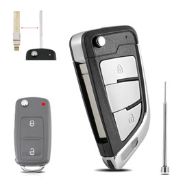 GZXNKEY 2 Buttons For VW Key Fob Cover Upgrade Key Case Shell For Volkswagen VW Transporter T5 T6 Amarok Key DIY Replacement VW Transporter Key Case with Pin Removal Tool