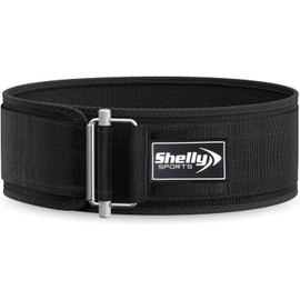 Shelly Weight Lifting Belt for Back Support Premium Self Locking Weightlifting belt of Men and Women Deadlift Training Belt 4 Inch Nylon with Metal Buckle (Black, X-Large)