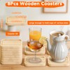 8 PCS Bamboo Coasters for Crafts, Wooden Coasters Set for