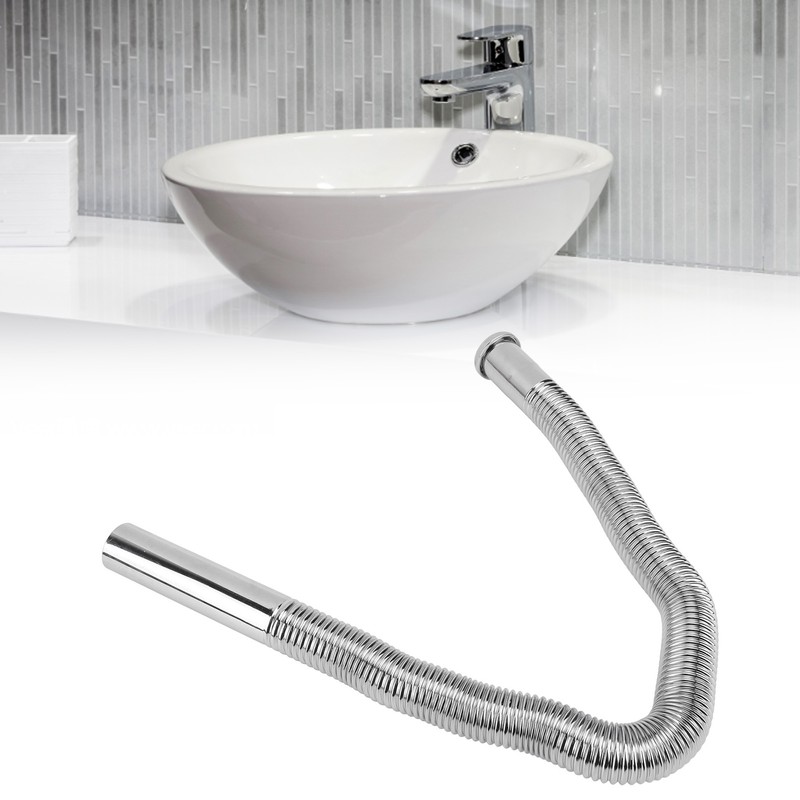 Bathroom Flexible Sink Drain Pipe Corrugated U Shape No Odor