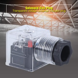 Solenoid Coil Connector, Hydraulic Valve Transparent Voltage DC24 Solenoid Valve Connection for Hydraulic Solenoid Valves Industrial and Commercial Applications