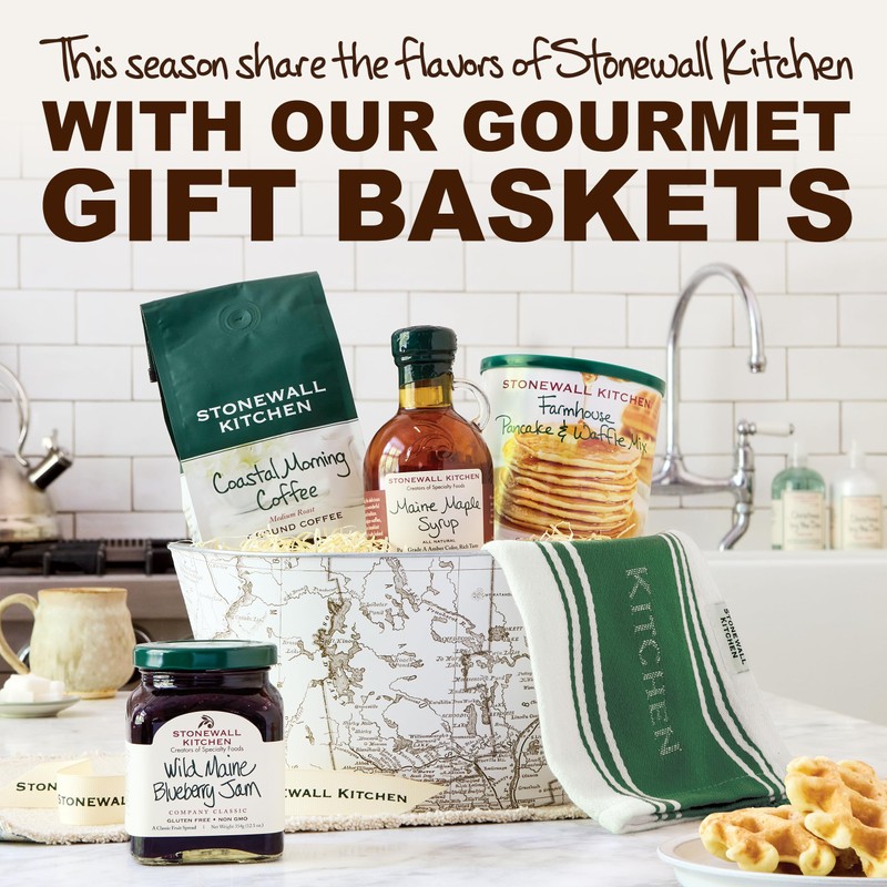 Stonewall Kitchen, Morning Favorites 7-Piece Gift Set with Reusable Basket