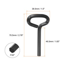 QUARKZMAN Pack of 10 Dog Key Hex Key 7/32 Inch SAE Metal Dog Door Key Spanner with T-Ring Full Loop, Black