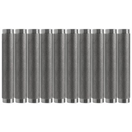 3/4"x 6" Industrial Pipe - Home Expert 10 Pack Primary Color Malleable Cast Iron Pipe Heavy Duty Pre Cut Metal Pipe Threaded Gray Pipe Fitting for Industrial Vintage Style DIY Project