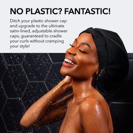 Hairbrella Luxurious Satin-Lined Adjustable Shower Cap For Women, 100% Waterproof, Reusable, Washable, Breathable, No Plastic (Blush)