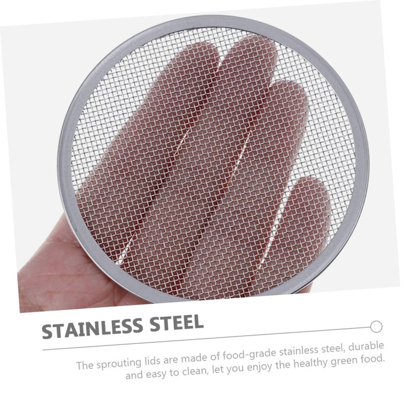 Kisangel 5sets Stainless Steel Mason Jar Lids Sprouting Cap Sprouting