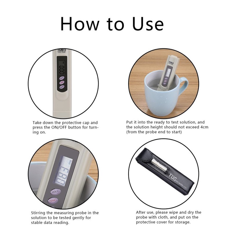 Medidor de TDS de Agua, Medidor Digital TDS, Probador de