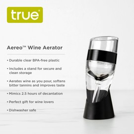TRUE Aereo Wine Aerating Pourers, Clear