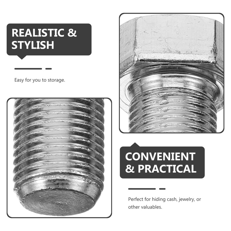 UKCOCO Hidden Money Bank Fake Bolt Container Screw Safe Diversion