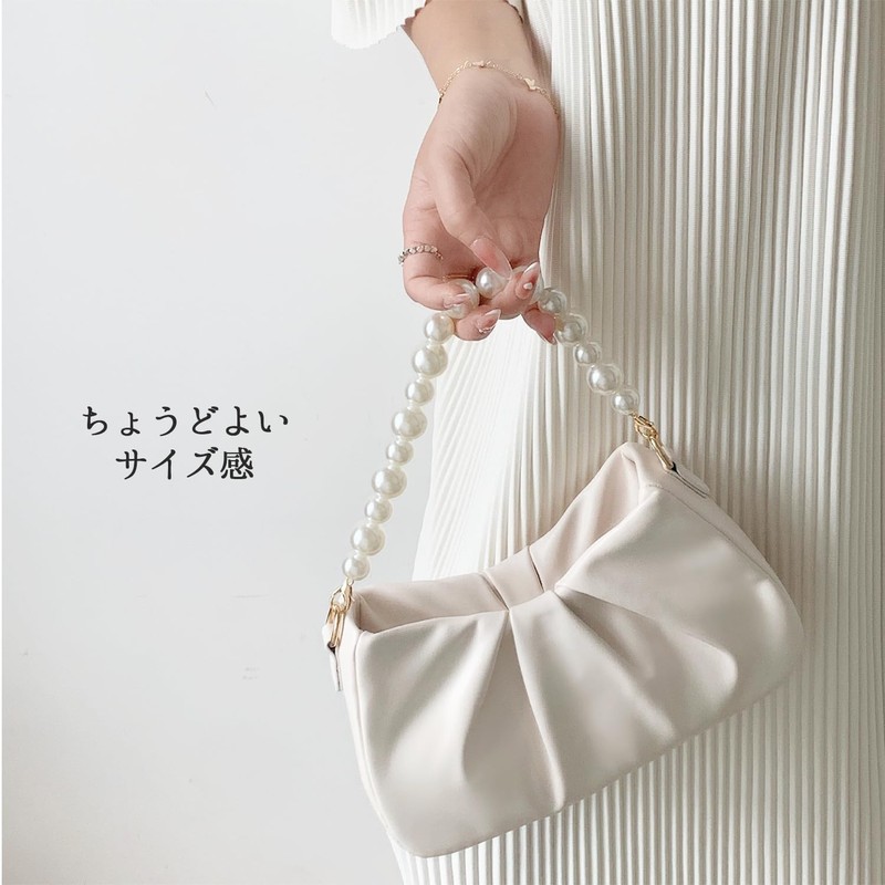 Lapimou Pearl Bag, Shoulder, Party, 2-Way, Large Capacity, Shoulder, Women's,