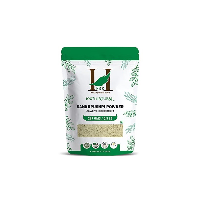 H&C Shankhpushpi Powder (Convolvulus pluricaulis) 227g / 0.5 Lb |