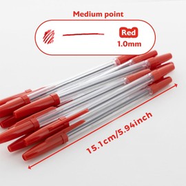 Rnigra Red Pens Ballpoint 20PCS, Ballpoint Pens, 1MM Red Biros for Precise Writing & Ergonomic Grip, Smooth Writing Action, Ideal for School, office, Home stationary supplies