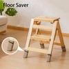 Latifolia Foldable 2 Step Stool, Wooden Step Stool with Floor