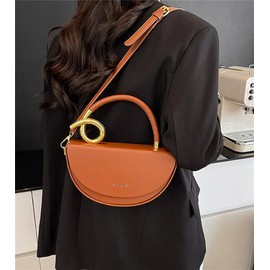 Saddle Tote Bag Small Handbag for Women Vegan Leather Saddle Purse Flap Lock Shoulder Bag Crossbody Clutch Small Satchel 2025