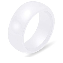 PAURO Women's Classic Engagement Wedding Band Rings Ceramic, Leather