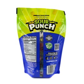 Sour Punch Bites, Blue Raspberry, Apple & Strawberry Flavors, Soft & Chewy Candy, 9oz Bag (12 Pack)