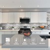 5 - Sheets Peel and Stick Wood Metal Tile Backsplash,