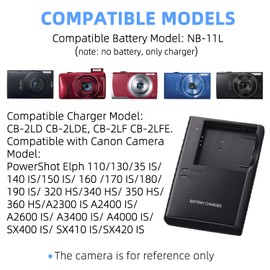 KWTOUL NB-11L CB-2LF Battery Charger NB-11LH CB-2LD Compatible with Canon PowerShot ELPH 110 HS 130 HS 135 is 140 is 150 is 160 170 is 180 is 190 is 320 HS 340 HS 350 HS 360 HS A2300 A2400