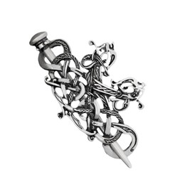 Mikinona Silver Retro Knot Alloy Hair Slide Clip for Women and Vintage Hairpin Accessories for Elegant Hairstyles and Viking Lovers
