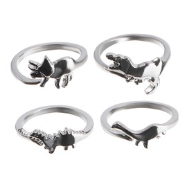 SOIMISS 8 Pcs Dinosaur Ring 925 Sterling Silver Ring Women Jewelries Adorable Exquisite Rings Animal Silver Ring Retro Decor Vintage Jewelry Vintage Silver Ring Trendy Jewelry Zinc Alloy