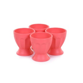 Mintra Home Unbreakable Cups and Tumblers 4pk (Bold Collection) (Salmon, Cup 65ml (2oz)) - egg cup for hard boiled eggs, soft boiled eggs, egg stand holder, shot glass