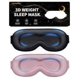 3D Sleep Mask for Women Men Weighted Sleeping Mask 2 Pack (Black,Pink)