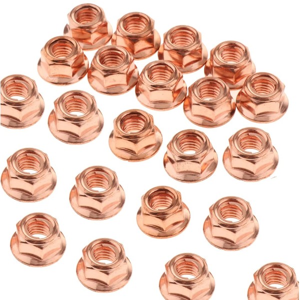 Pack of 50 M10 x 1.5 Locking Nuts Copper, Copper