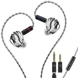 LEAUDIO TRN Shell 4DD Planar Hybrid Headphones with 2 Pin Detachable Cable, Replaceable Nozzle, Design Headphones (with Microphone)