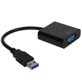 Adaptador USB 3.0 a VGA, Tarjeta de Video Externa Adaptador USB a VGA para Computadora Portátil, PC (BLACK)