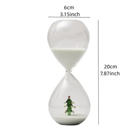 Falytemow 30 Minutes Hourglass Sand Timer Glass Sand Timer Egg Hourglass for Kitchen Brushing Teeth School Teaching (30 Minutes, Christmas Tree)