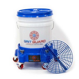 Grit Guard 5 Gallon Washing System | Includes 5 Gallon Bucket, Grit Guard, Bucket Dolly, and Gamma Seal Lid | for Car Wash and Detailing | Blue