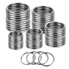 120 PCS 1.5 inch Silver Metal O Rings Set, Heavy Duty Belt Steel Round O Rings, Multi-Purpose Hardware Webbing Metal Buckle for Bags Belts Dog Leashes Hanging Basket, DIY Napkin Rings (38mm)