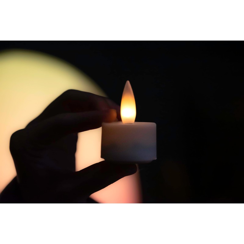 CozierGlow Rechargeable Flameless Tealights Candle with Remote Timer, 3D Moving