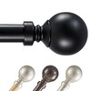 Deconovo Heavy-Duty Black Curtain Rod with Round Ball, Adjustable 30-48