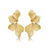 Gold Statement Earrings For Women 18K Gold Plated Sectored Flower