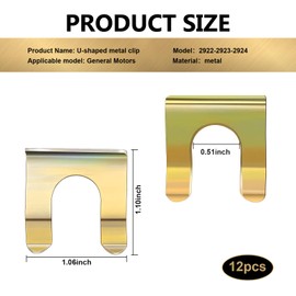 awlbed 12 PCS Car Brake Line Metal Holder, Gear Line Handbrake Line Fixing Plate, U-shaped Brake Hose Bracket, Universal for Most Cars (Gold)