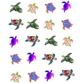 40 Sea Life Colorful Sea Turtles Nail Art Decals