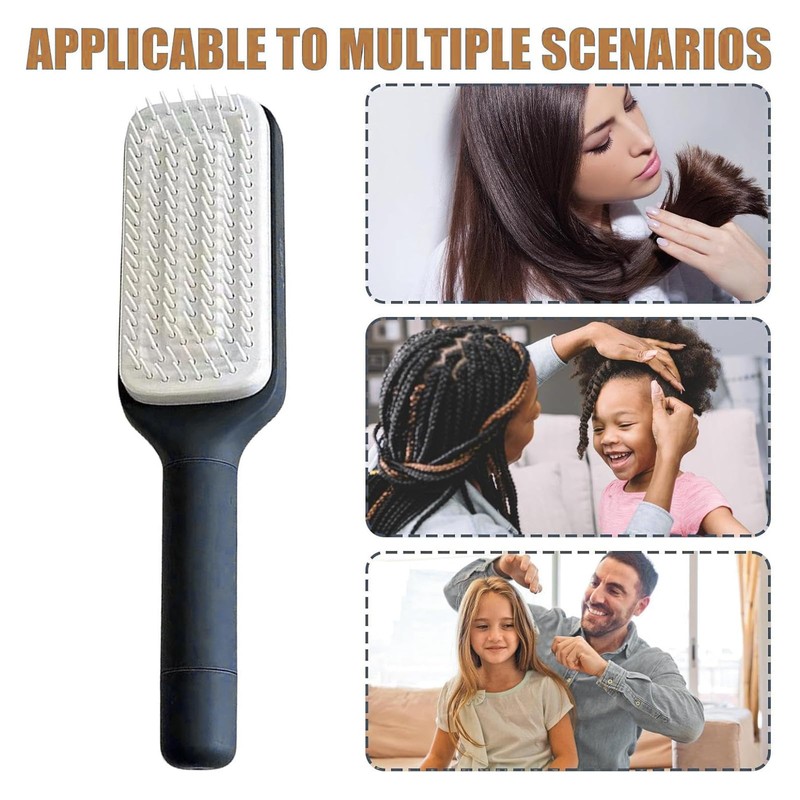 Itadaku Self Cleaning Hair Brush for Women, One-Click Cleaning Comb,