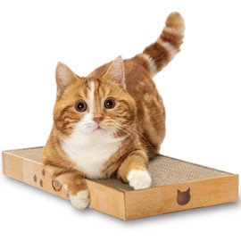 Necoichi Cardboard Cat Scratcher Bed for Indoor Cats - Cat Scratching Board (16" Regular, a.Oak Lounge)