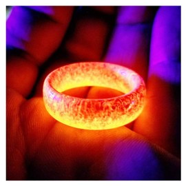 Angyape Venus Orb Ring for Men, Luminous Glow Rings Glowing in the Dark Rings Cute Simple Glow Resin Rings Aesthetic for Women Jewelry Gifts (orange 7)