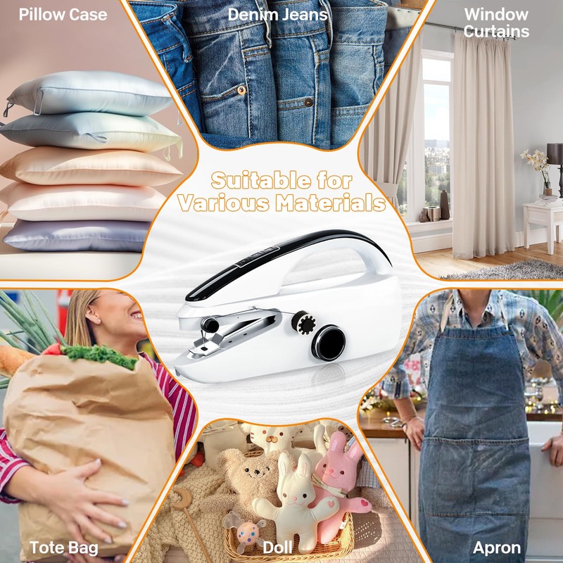Handheld Sewing Machine, Mini Hand for Beginners, 2 Speed Adjustment