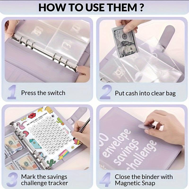 „ÄêFaddish„Äë100 envelope savings books + unlimited writing pencils for easy