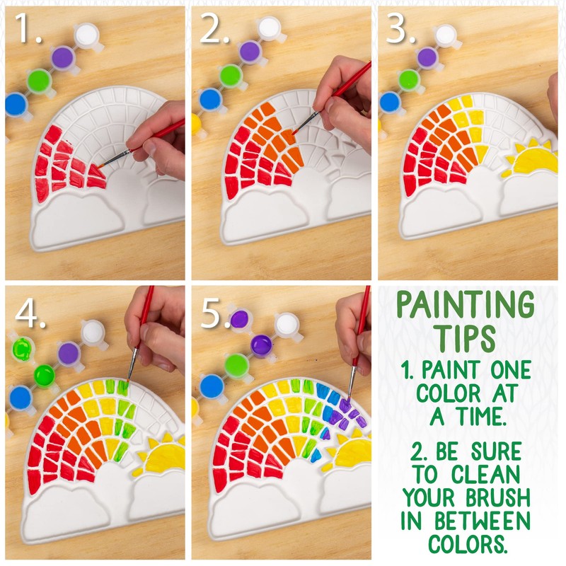 Creative Roots Paint Your Own Rainbow Stepping Stone Craft Kits