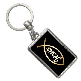 Jesus Keyring with Christian Symbol Pendant for the Keychain for Christians as a Gift for Believing People in Various Sizes, standard
