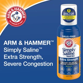Arm & Hammer Simply Saline Nasal Mist Extra Strength, Severe Congestion, 1.6 Ounce