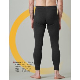 LAPASA Men's 100% Merino Wool Underwear Base Layer Lightweight Thermal Pants Activewear Long John Bottom Warm Soft Winter M30 Large Bottom: Dark Grey