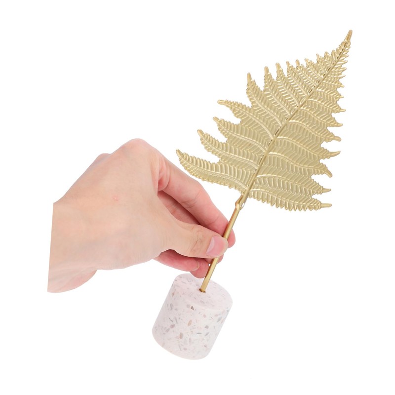 FUNOMOCYA 2pcs Gold Iron Leaf Decor Tabletop Metal Leaf Ornaments